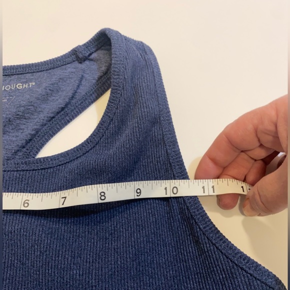 THREADS 4 THOUGHT REACTIVE KENSI RIBBED SPORTS BRA SUPPORTIVE LARGE HEATHER BLUE - Picture 14 of 14